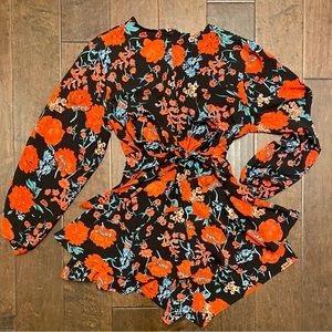 Red Floral Romper
